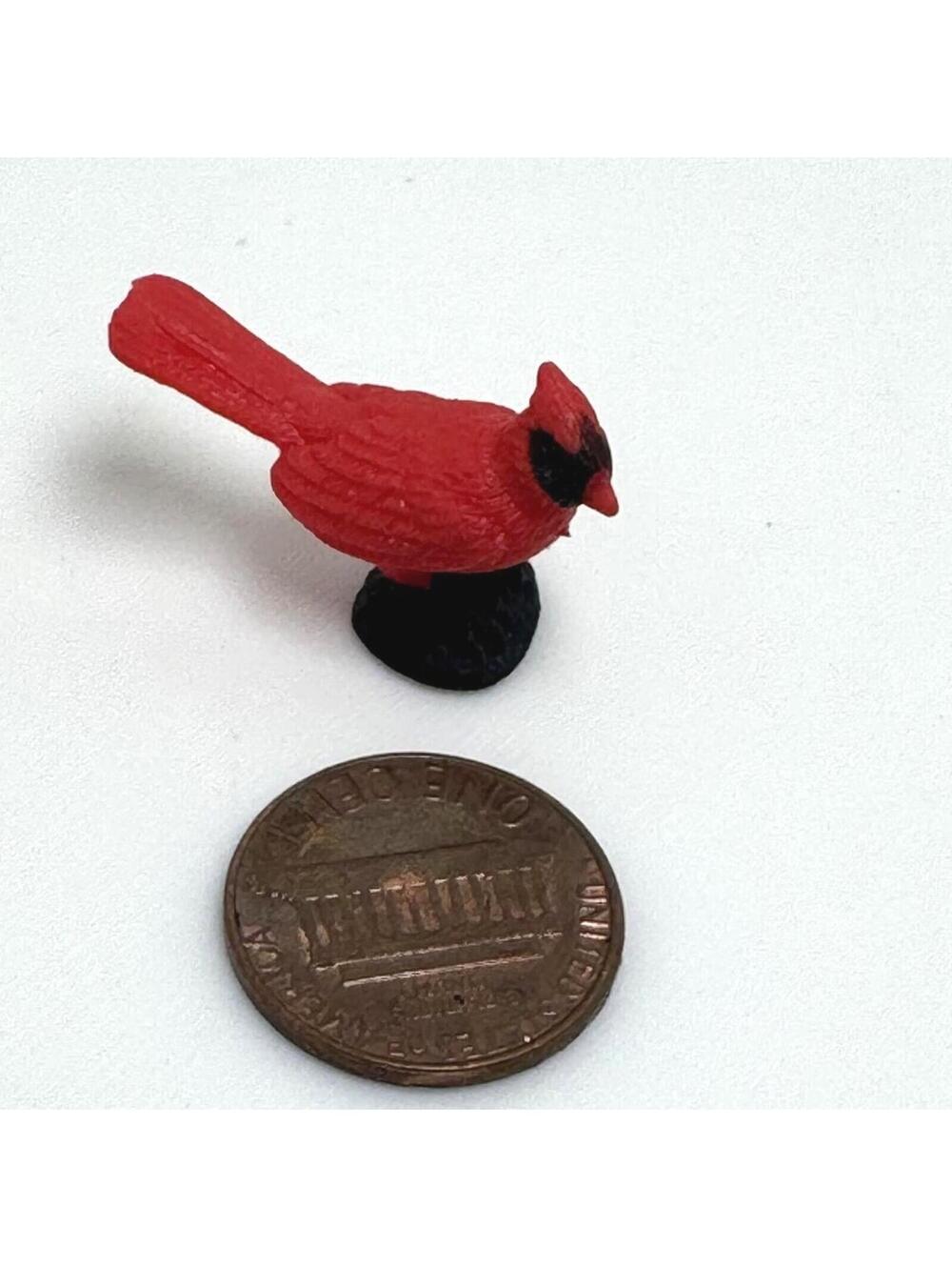 Miniature Cardinal Dollhouse Song Bird RedFairy Garden Mini Micro Props Diorama